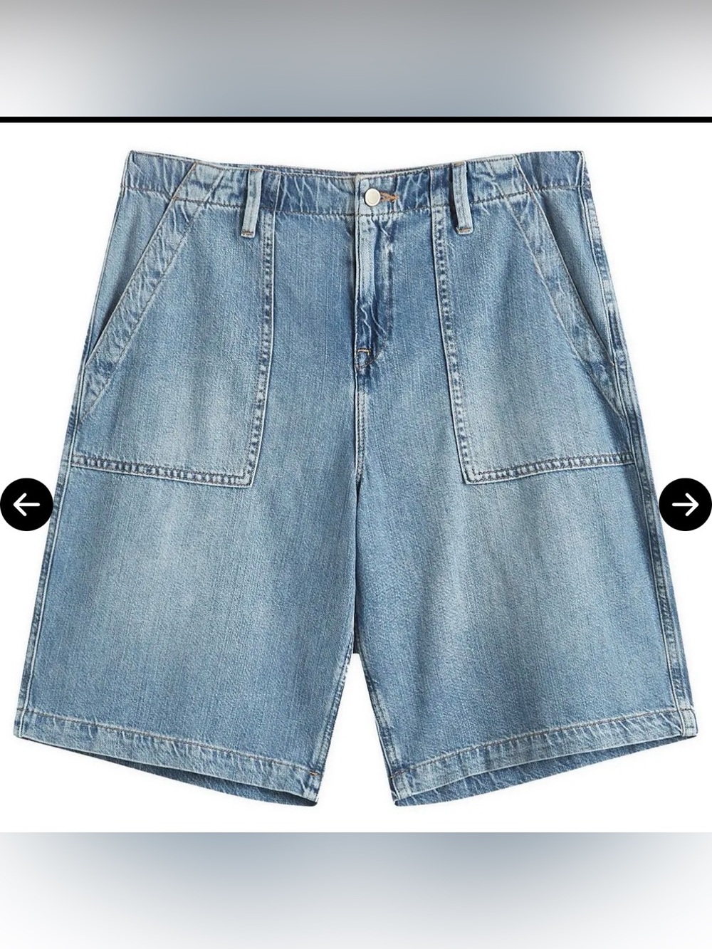 NWT Good American Light Linen Bermuda Shorts